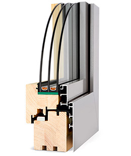 finestra in legno alluminio modello Comfort