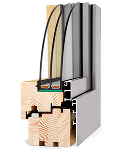 finestra in legno alluminio modello Prestige