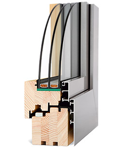 finestra in legno alluminio modello Record